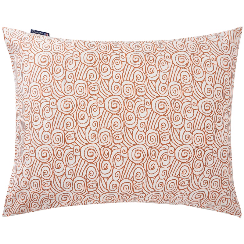 Wave Printed Cotton Sateen Pillowcase 50x60 cm, Terra