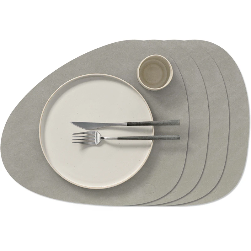 Curve L Nupo Placemat 4-pack, Light Grey