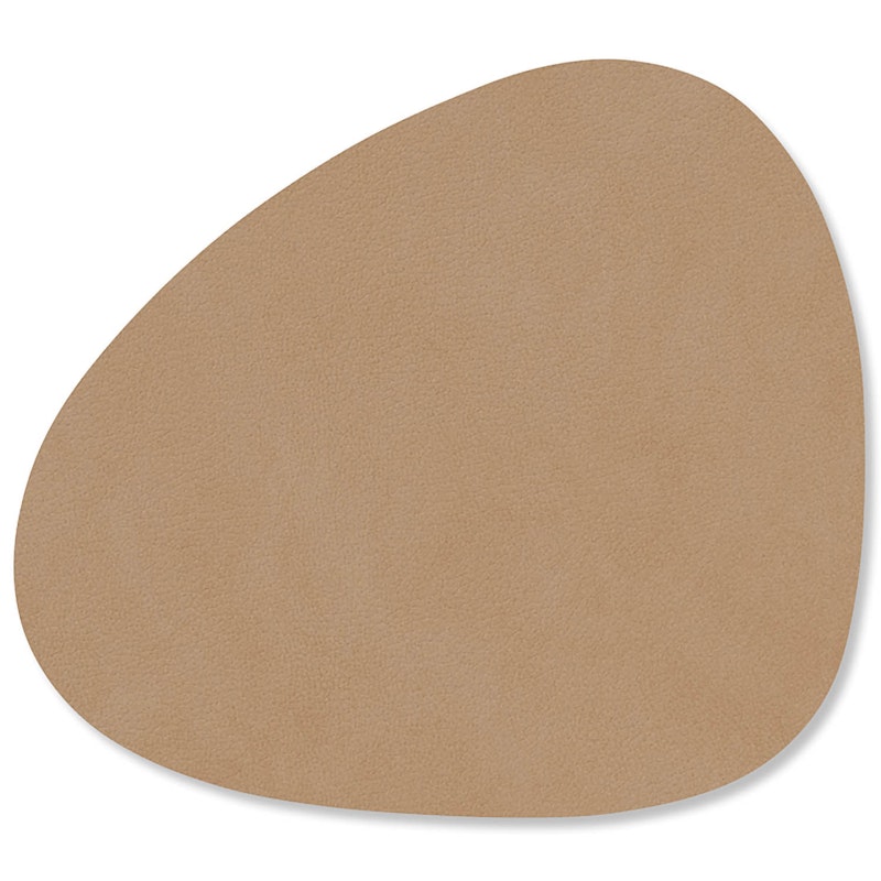 Curve Glass Coaster Nupo 11x13 cm, Nougat