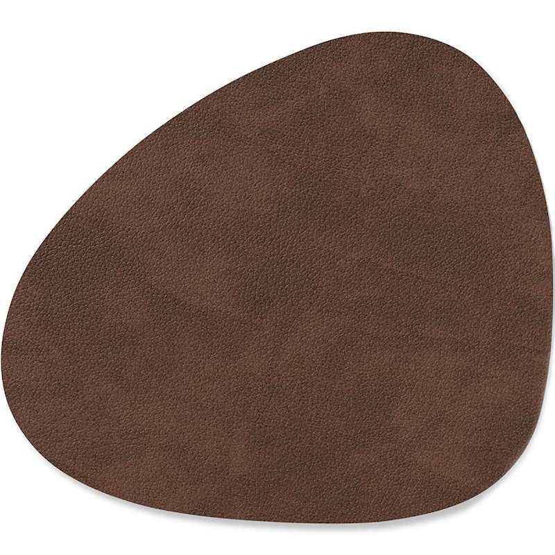 Curve Glass Coaster Nupo 11x13 cm, Dark Brown