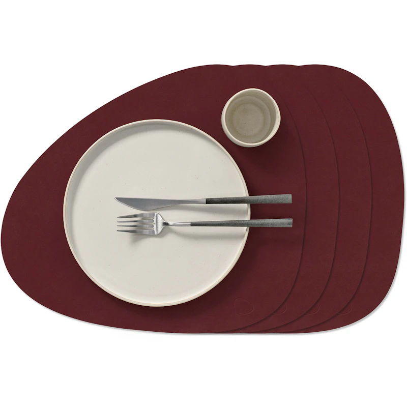 Curve L Nupo Placemat 4-pack, Burgundy