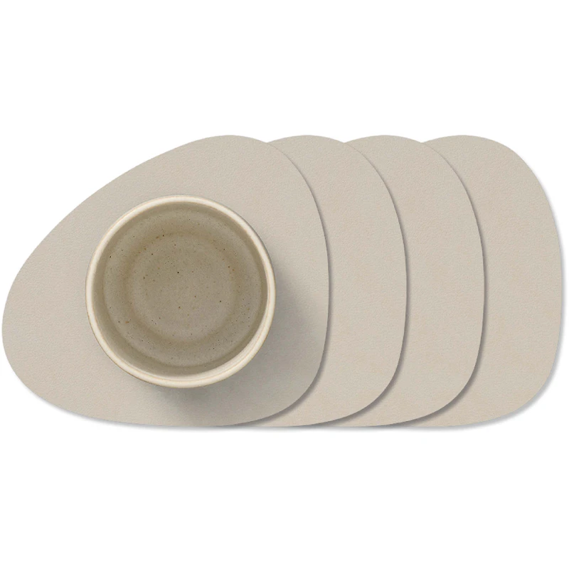 Curve Nupo Glass Coaster 4-pack, Oyster White