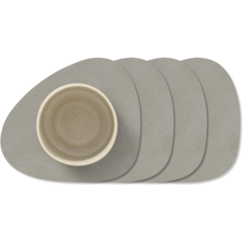 Curve Nupo Glass Coaster 4-pack, Light Grey