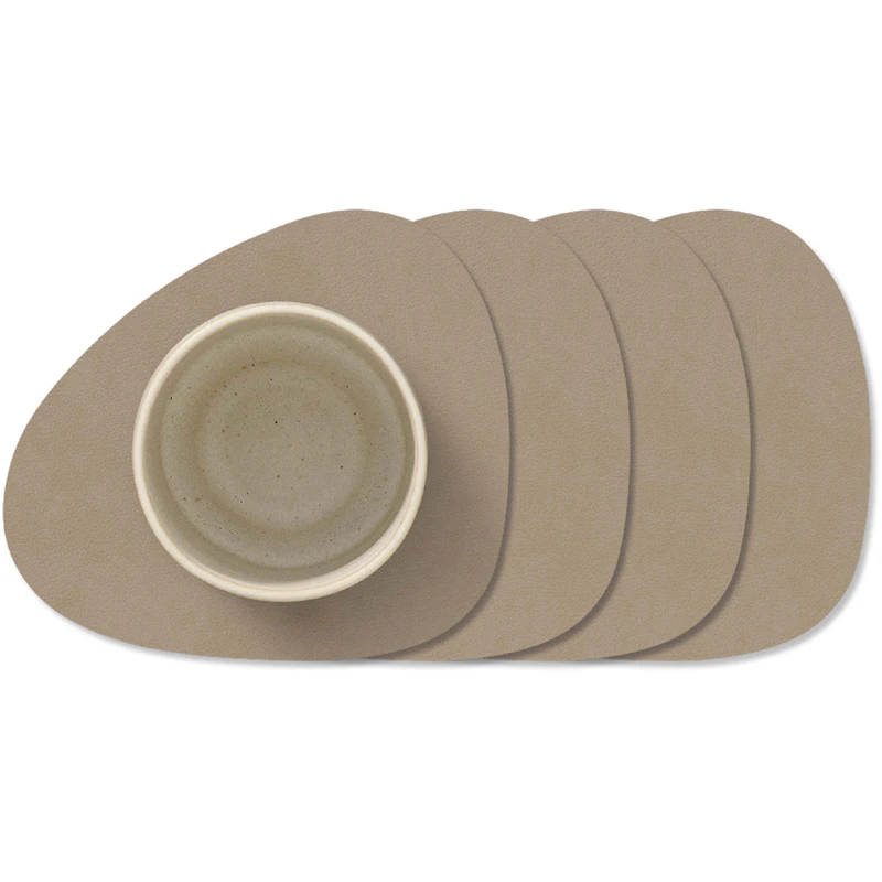 Curve Nupo Glass Coaster 4-pack, Clay Brown