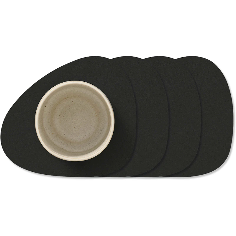 Curve Nupo Glass Coaster 4-pack, Black Ink