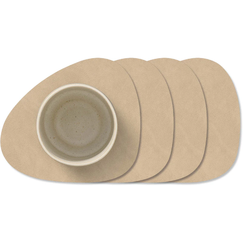 Curve Nupo Glass Coaster 4-pack, Sand