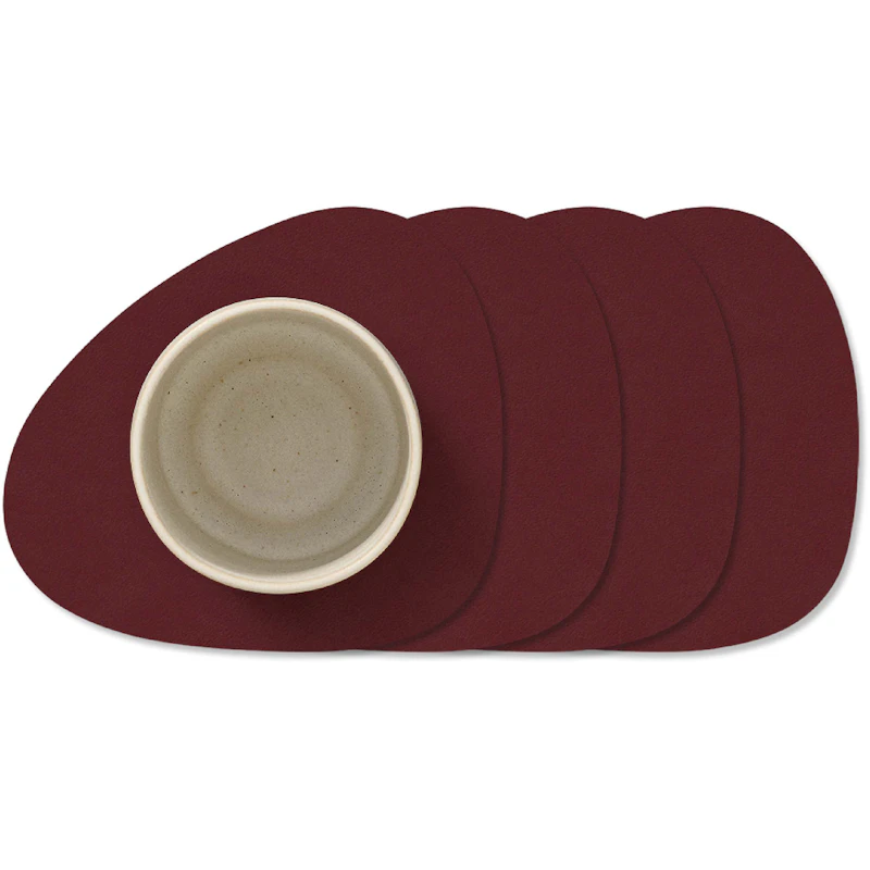 Curve Nupo Glass Coaster 4-pack, Burgundy