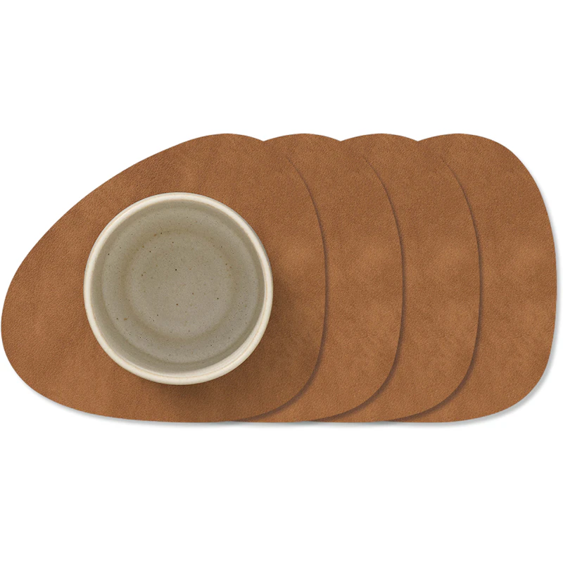 Curve Nupo Glass Coaster 4-pack, Nature