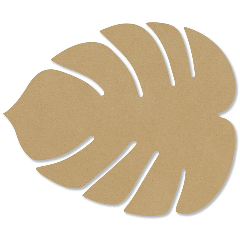 Leaf Coaster 12x14 cm, Khaki