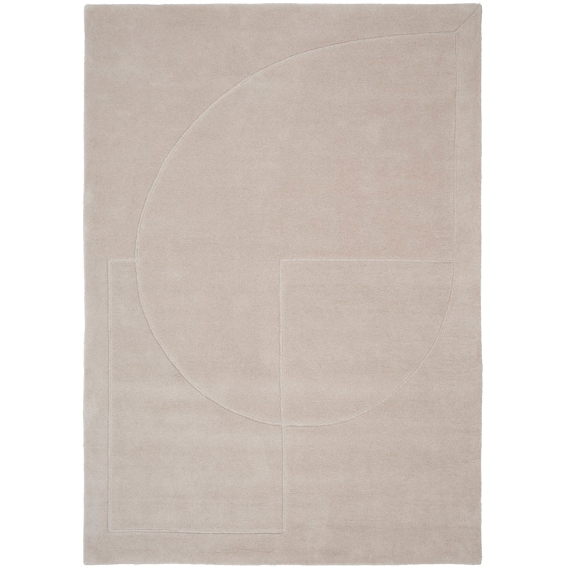 Lineal Poem Wool Rug 170x240 cm, Beige