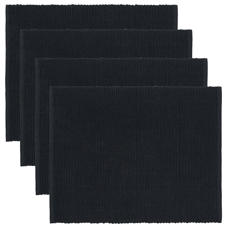 Uni Placemat 35x46 cm 4-pack, Black