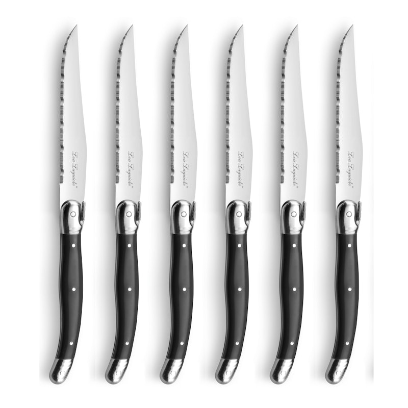 Tradition Grill Knives With Knife Block 6-pack, Anthracite