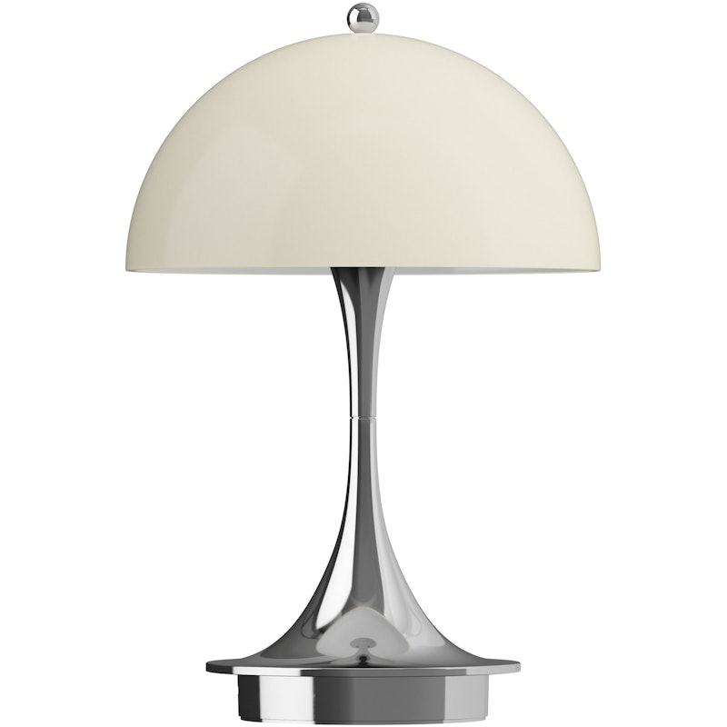 Panthella 160 Table Lamp Portable V3, Chrome / Opal Beige