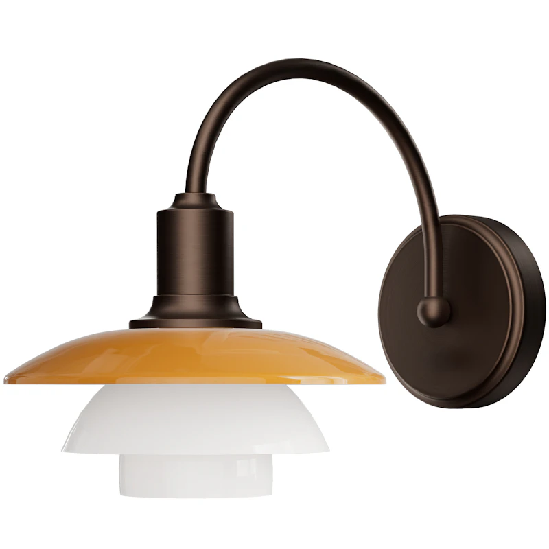 PH 2/2 Wall Lamp Hardwired Centenary Edition, Amber / Opal White