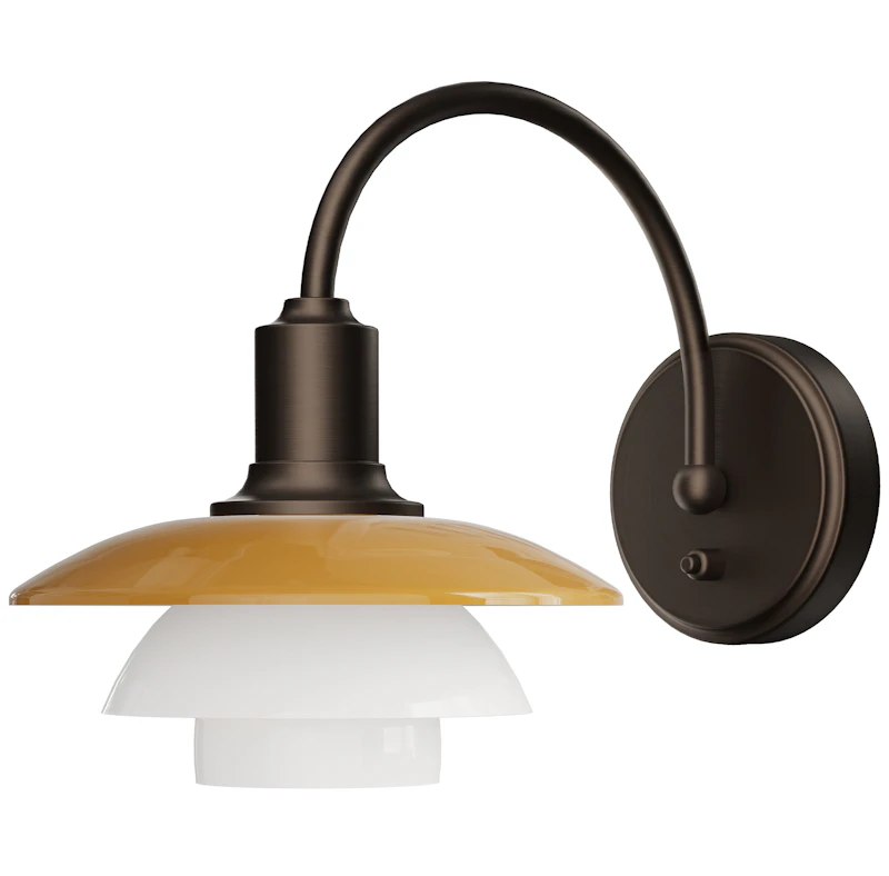 PH 2/2 Wall Lamp With Switch Centenary Edition, Amber / Opal White