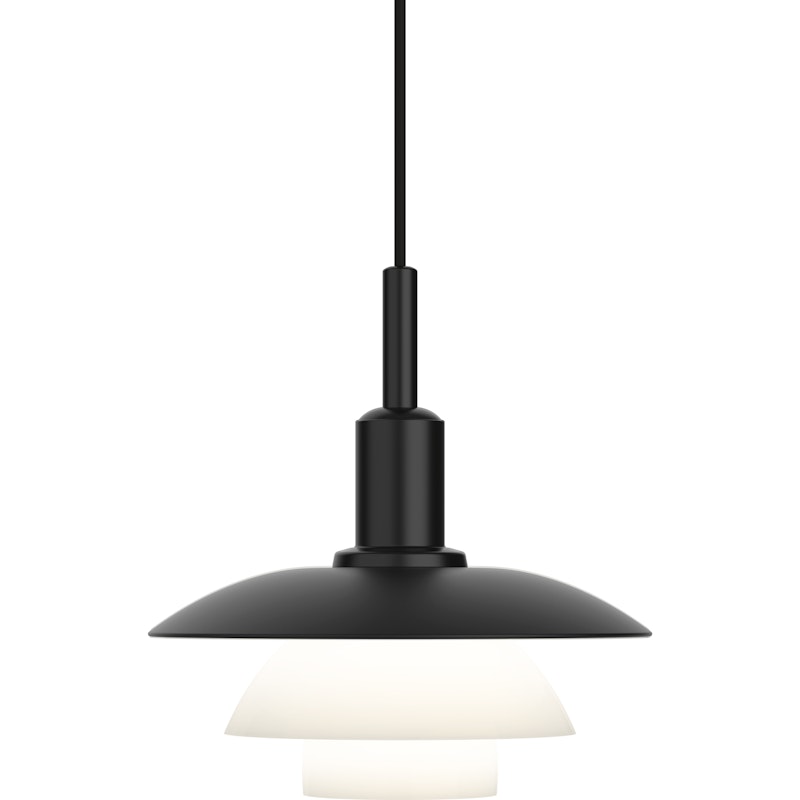 PH 3/3 Pendant, Metal Black / Glass