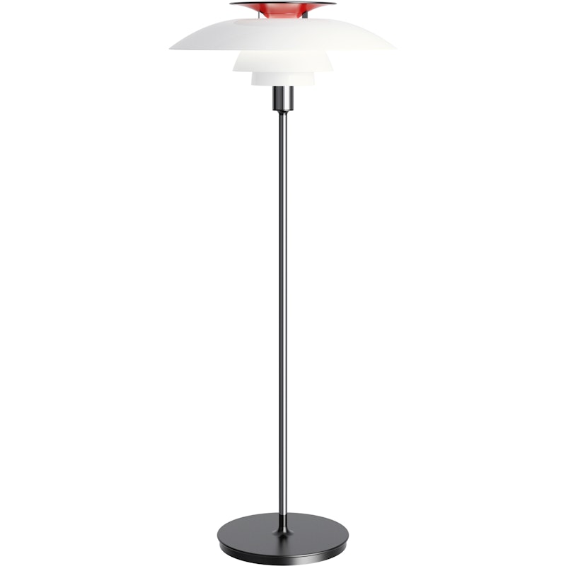 PH 80 Floor Lamp Without Dimmer, White Opal Acrylic / Chrome