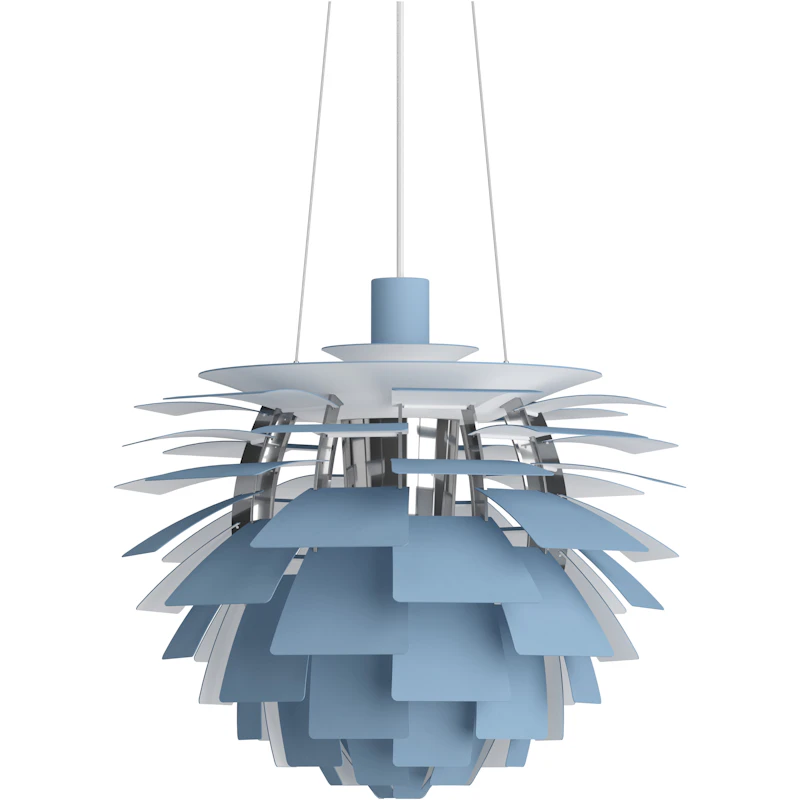 PH Artichoke Pendant 48 cm, Chrome / Dusty Blue