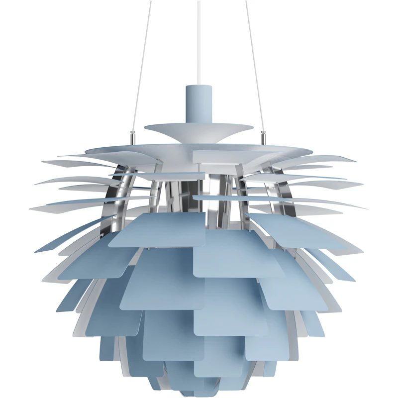 PH Artichoke Pendant 60 cm, Chrome / Dusty Blue