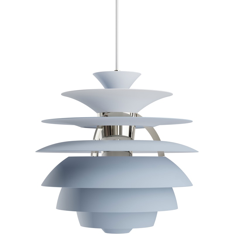 PH Snowball Pendant, Dusty Blue / Chrome
