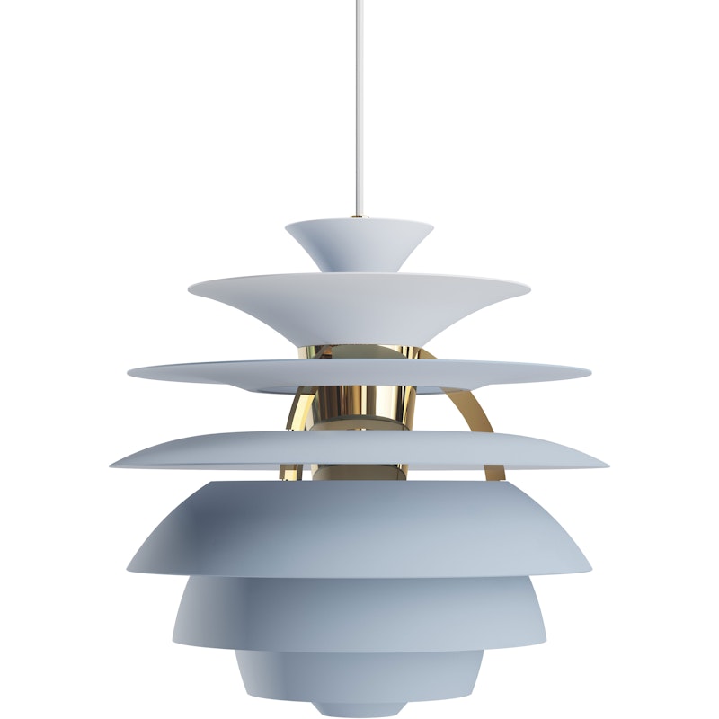 PH Snowball Pendant, Dusty Blue / Brass