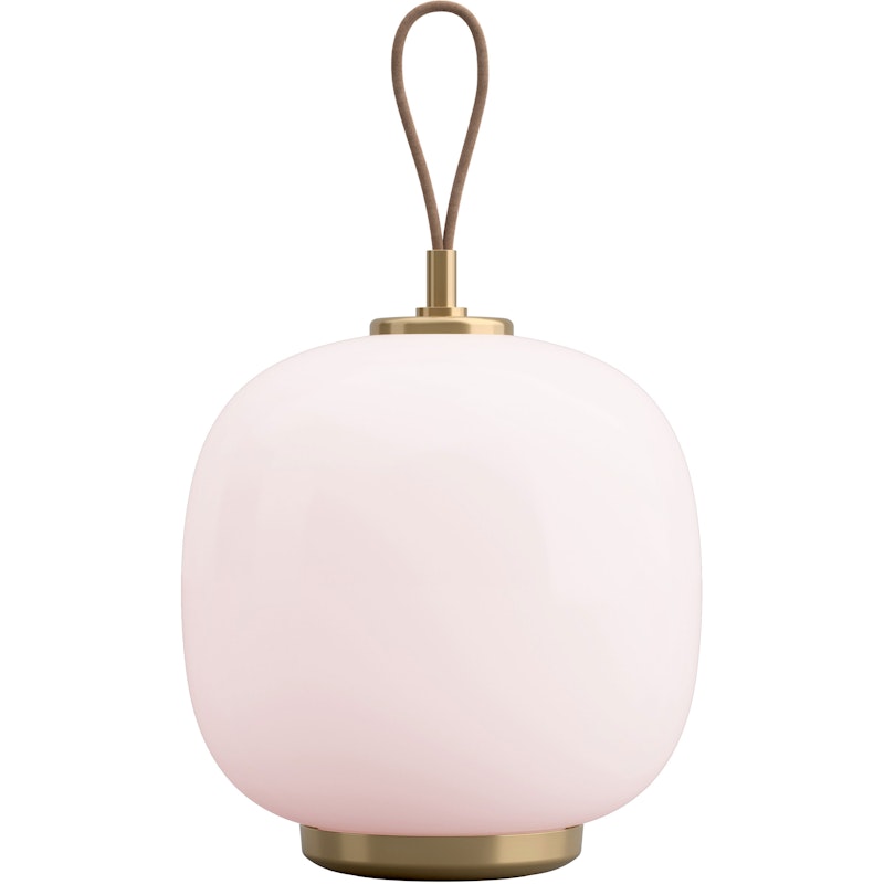 VL 45 Radiohus Table Lamp Portable, Brass / Glossy Pale Rose