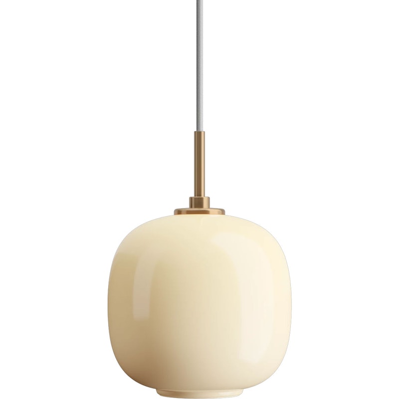 VL45 Radiohus Pendant 175 mm, Brass / Glossy Pale Yellow