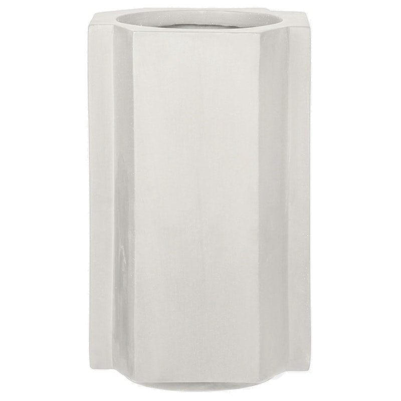 Funki Pot Small, Plaster White Pot Plaster White