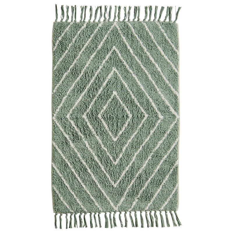 Bath Mat 60x90 cm, Dusty Green/Off-white