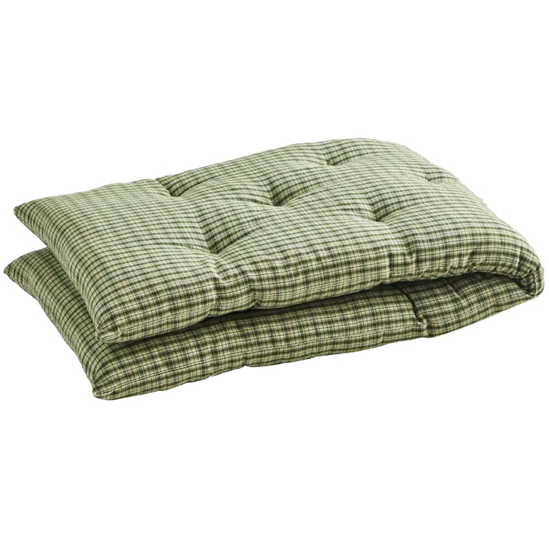 Checked woven cotton mattress Seat Cushion 45x125 cm, Green