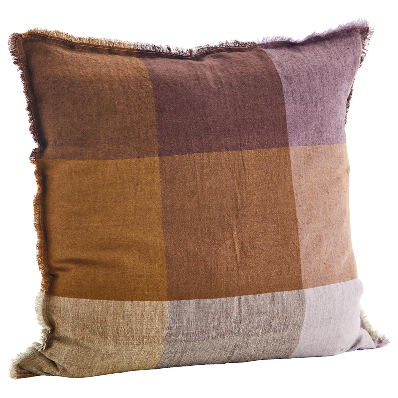 Cushion Cover Linen 60x60 cm, Orange/Lilac