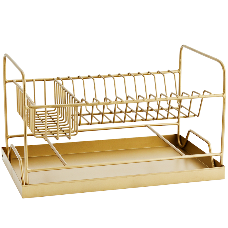 Dish Drainer With Drip Tray, Brass