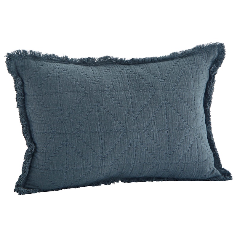 Embroidered Cushion Cover 30x45 cm, Dusty Blue