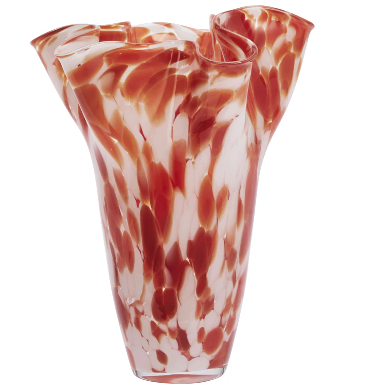 Glass Vase, White / Clear / Rust