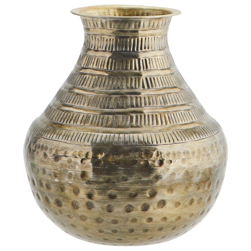 Hammered Vase Aluminium, Antique Brass