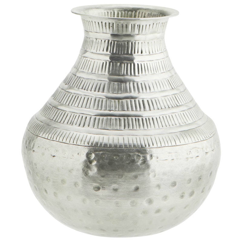 Hammered Vase Aluminium, Silver