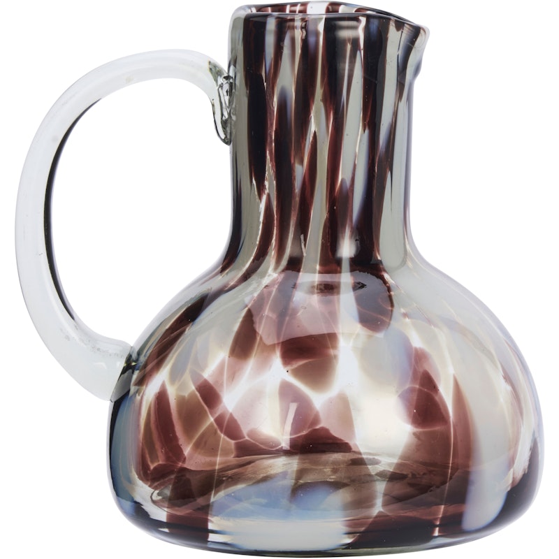 Coloured glass Jug 17 cm, Brown / White / Clear