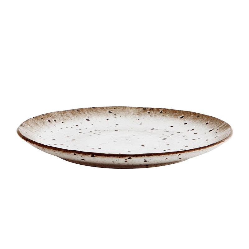 Plate 22 cm, Brown / White