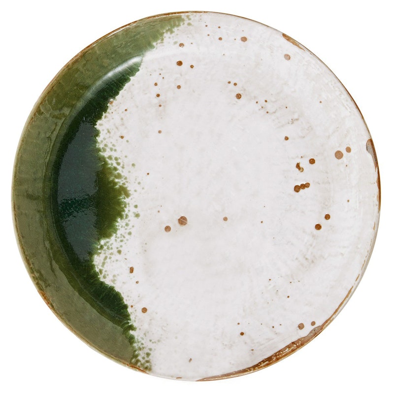 Plate 27 cm, Green / White