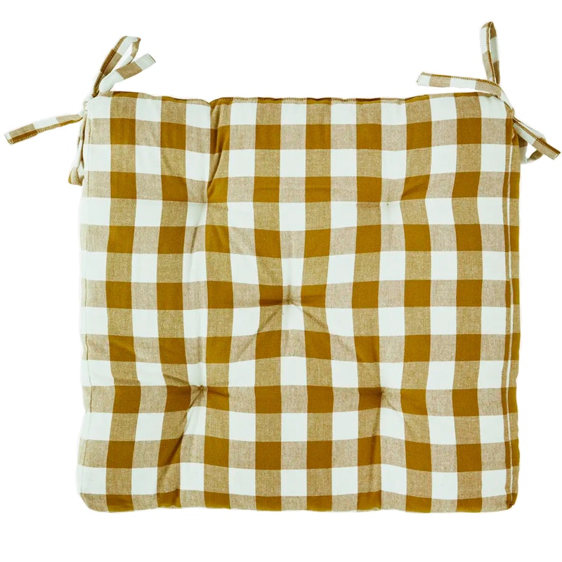 Checked woven cotton chair pad Seat Cushion 45x45 cm