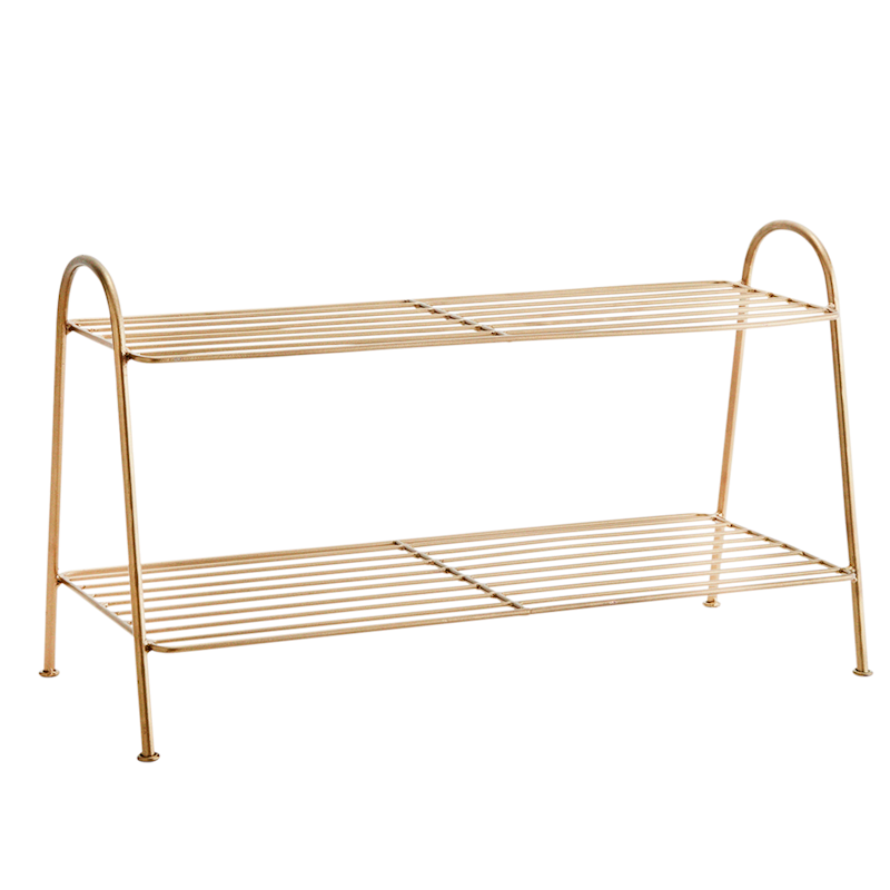 Shoe Rack Brass, 2 Shelves