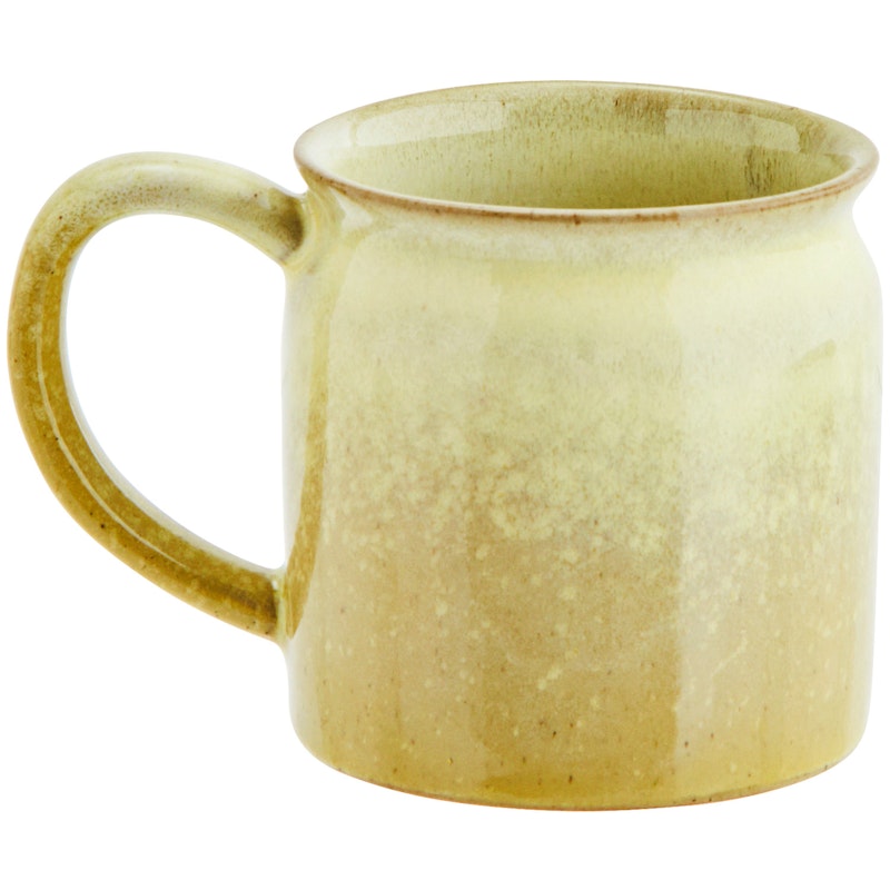 Mug With Ear Ø8 cm, Green / Light Yellow