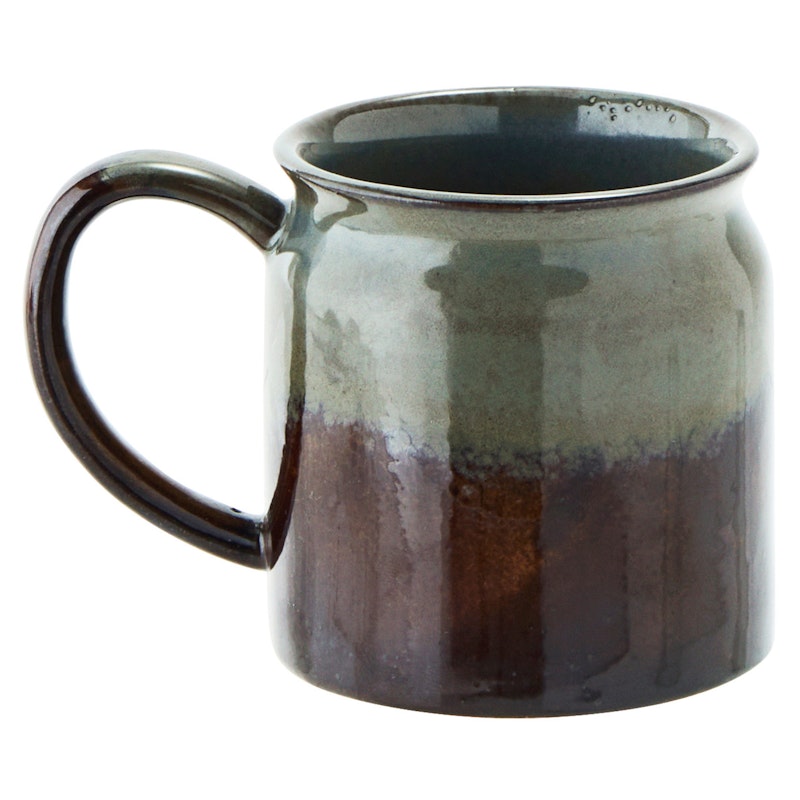 Mug With Ear Ø8 cm, Brown / Grey