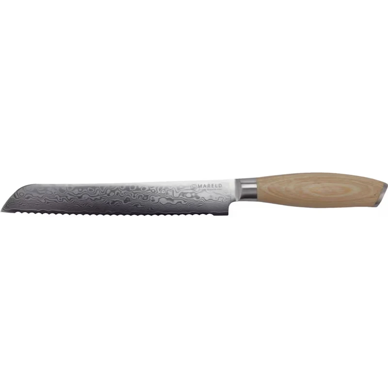 Akio Bread Knife 20 cm, Light Wood
