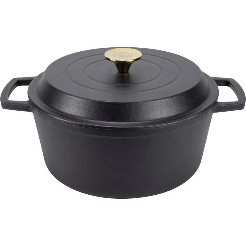 Cast Iron Pot 5 L, Matte Black