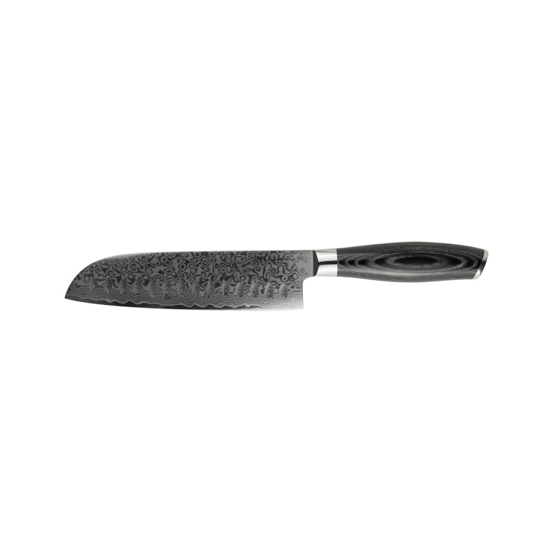 Akio Santoku Knife Olive Sharpened 18 cm, Black