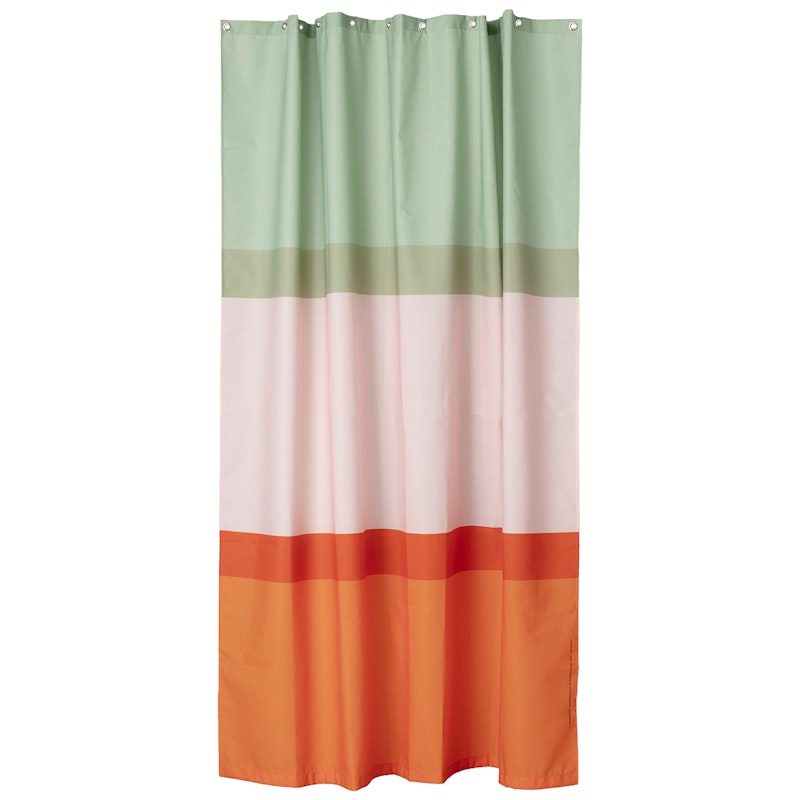 Hennika Shower Curtain 180x200 cm, Orange / Light Green