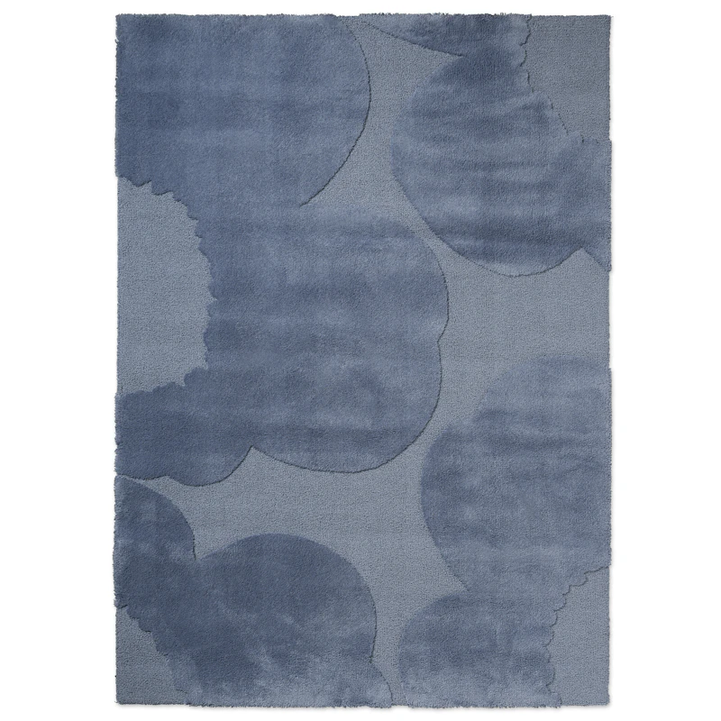 Iso Unikko Wool Rug 140x200 cm, Dusty Blue
