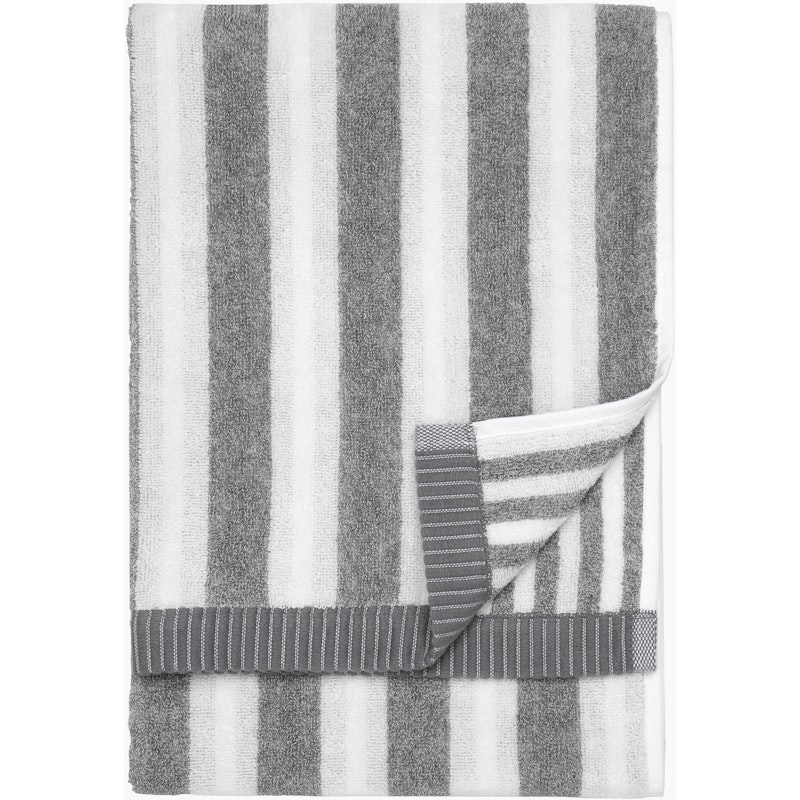 Kaksi Raitaa Towel White / Grey, 50x70 cm