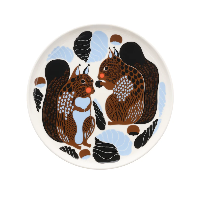 Kurre Side Plate 20 cm, Brown / Light Blue